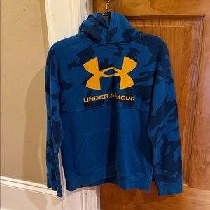Under Armour Navy Camo Hoodie with Yellow Logo